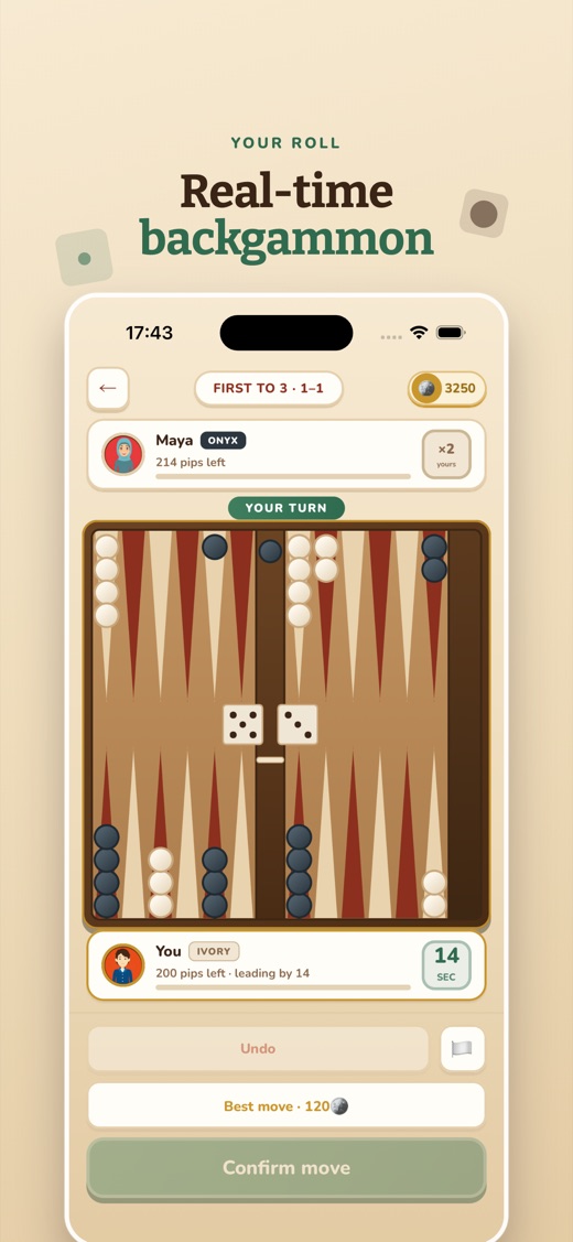 Real-time backgammon